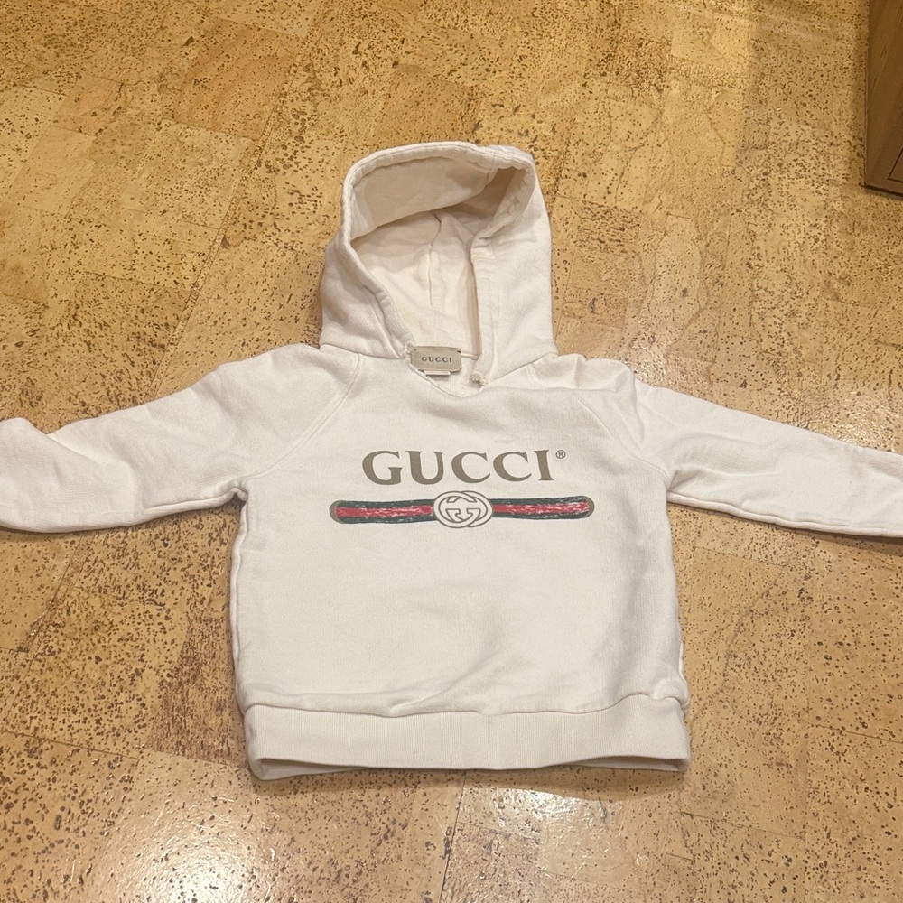Gucci Kids Cream Hoodie with Logo